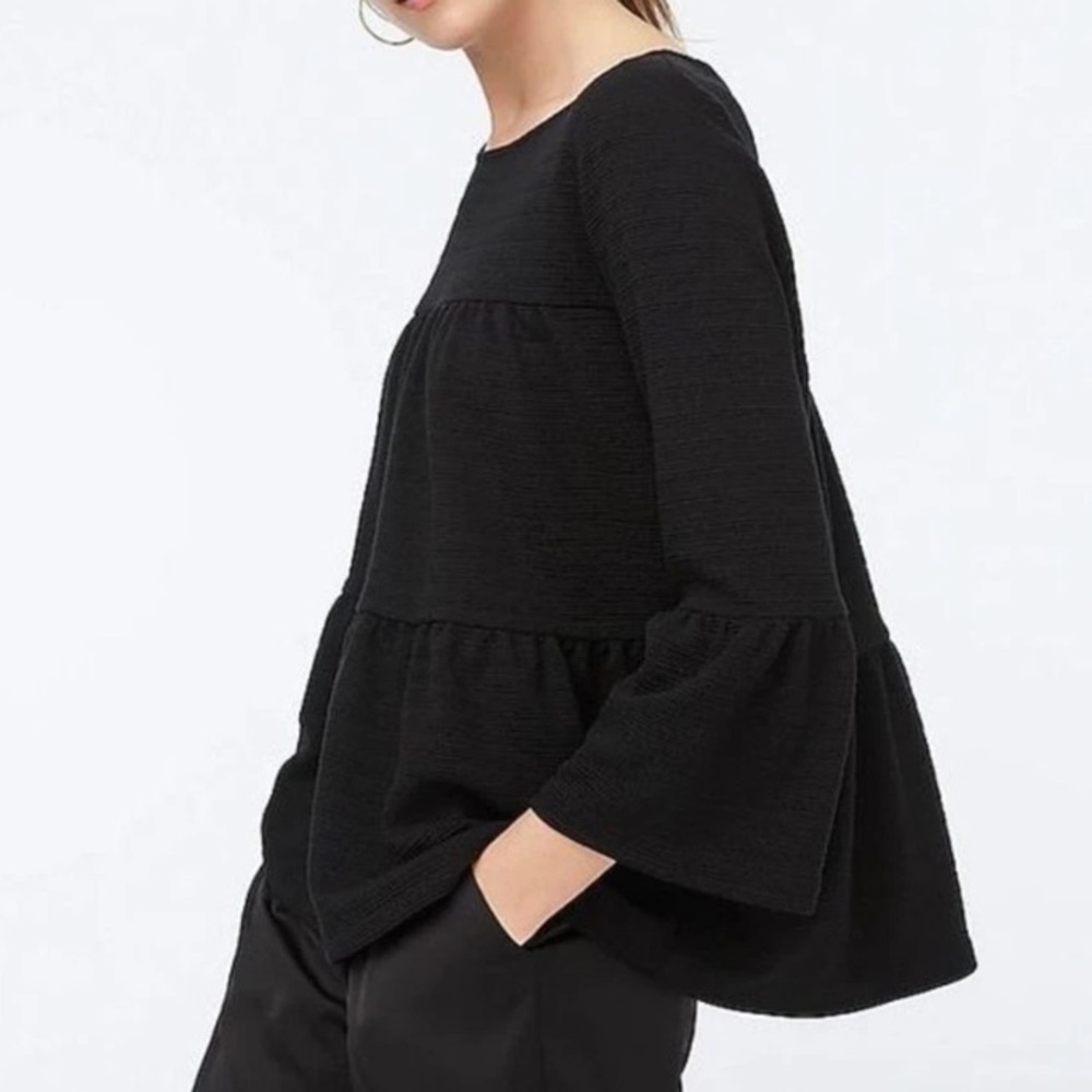 J.Crew Button-Back Tiered Bell-Sleeve Top Woman's Size Medium - Picture 2 of 16